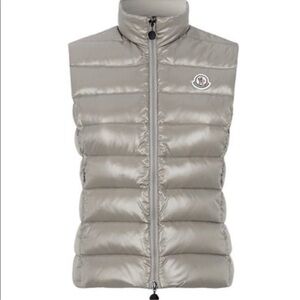 Moncler Vest for kids unisex jacket grey sleeveless